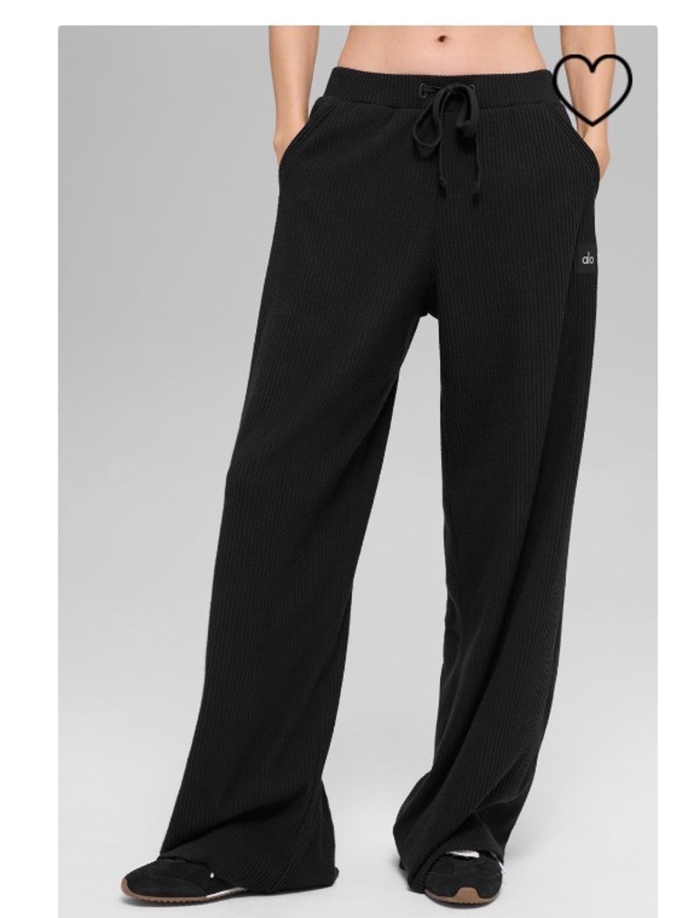 Alo yoga Black Muse Wide-Leg Knit Lounge Pants #authentic